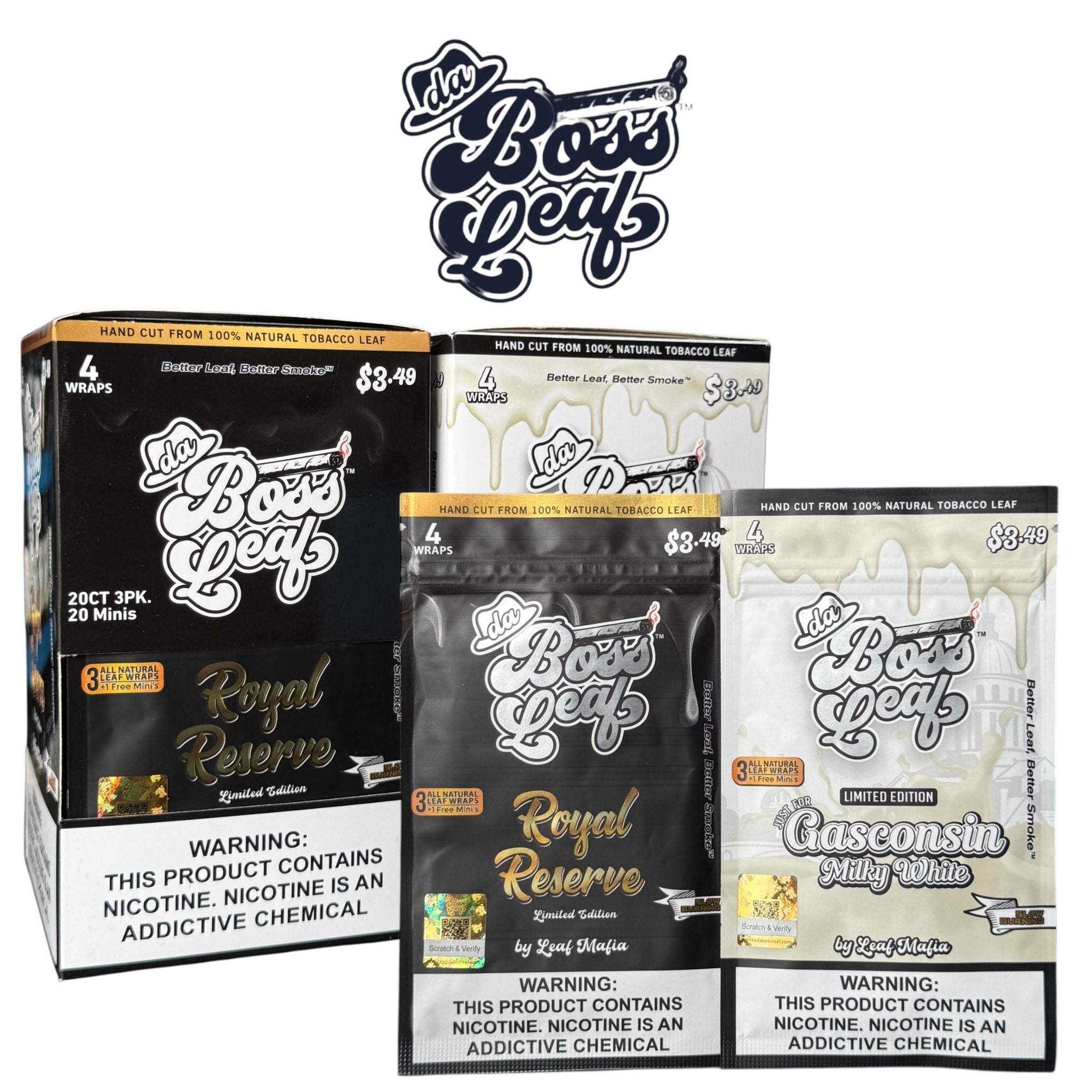 Da Boss Leaf 3.49 Wraps -20ct | SoCAL Distro LLC