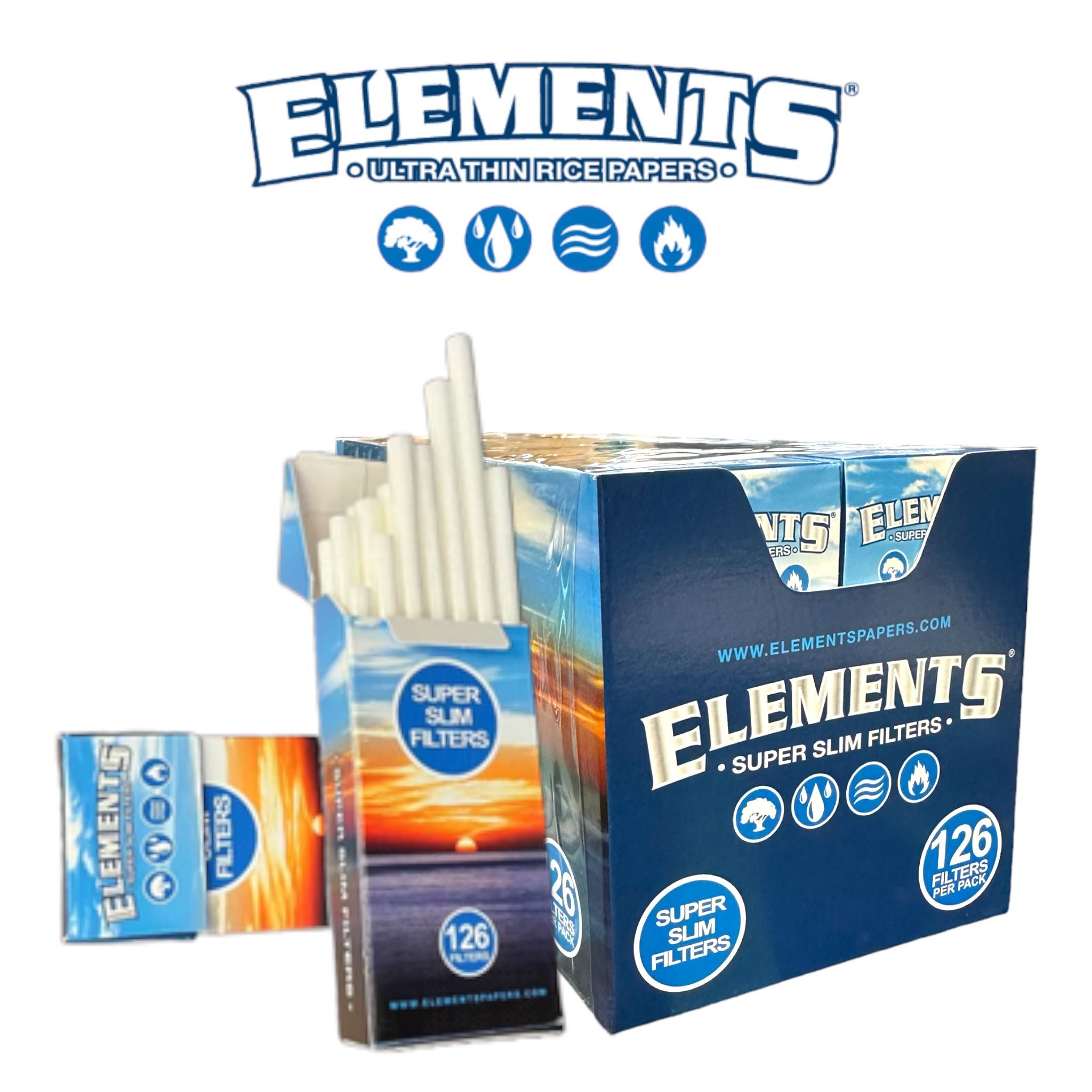 Elements Filters Super Slim 126pk -20ct Elements Filters Super Slim 126pk -20ct