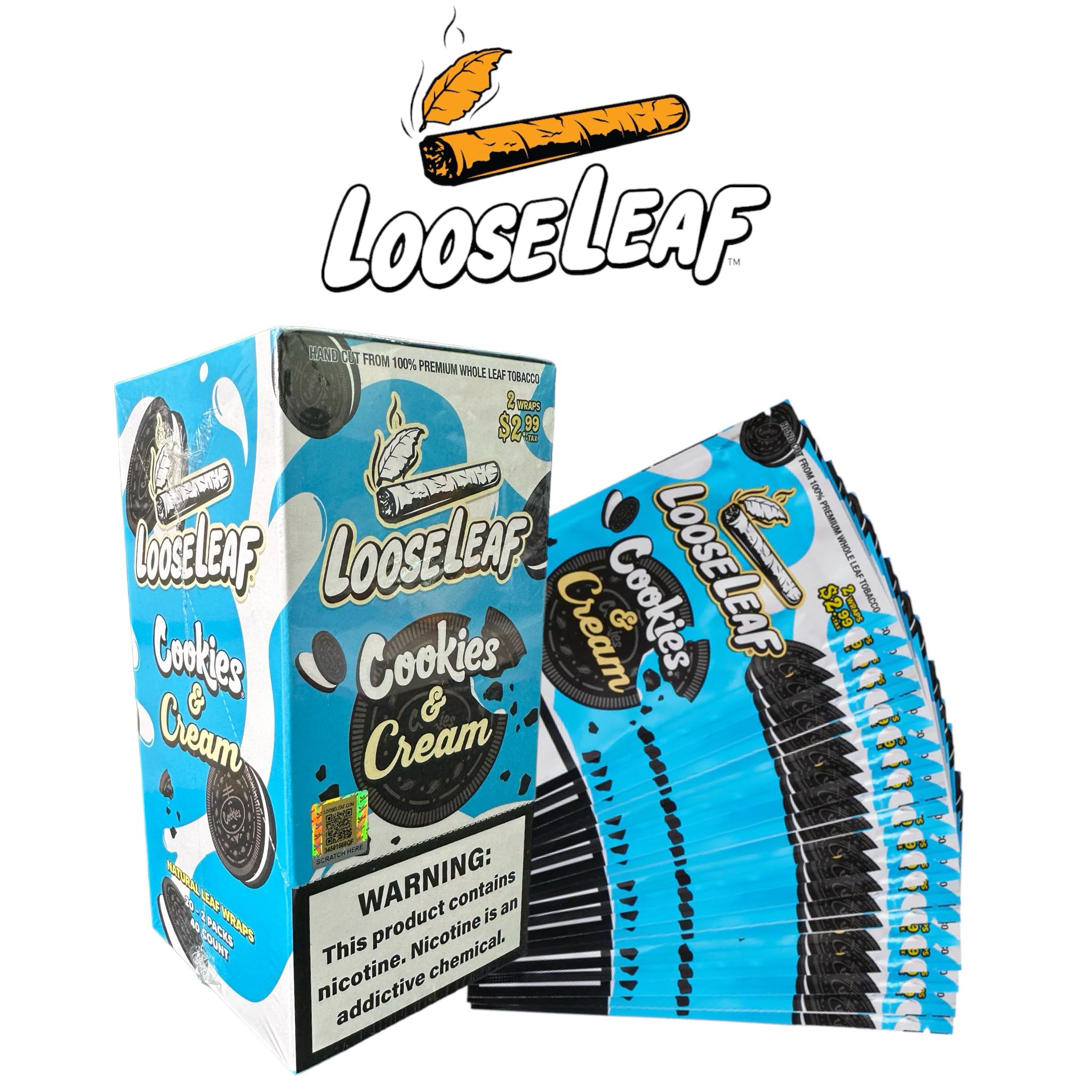 LooseLeaf wrapsCookies & Cream 2.99/2pk20 SoCAL Distro LLC