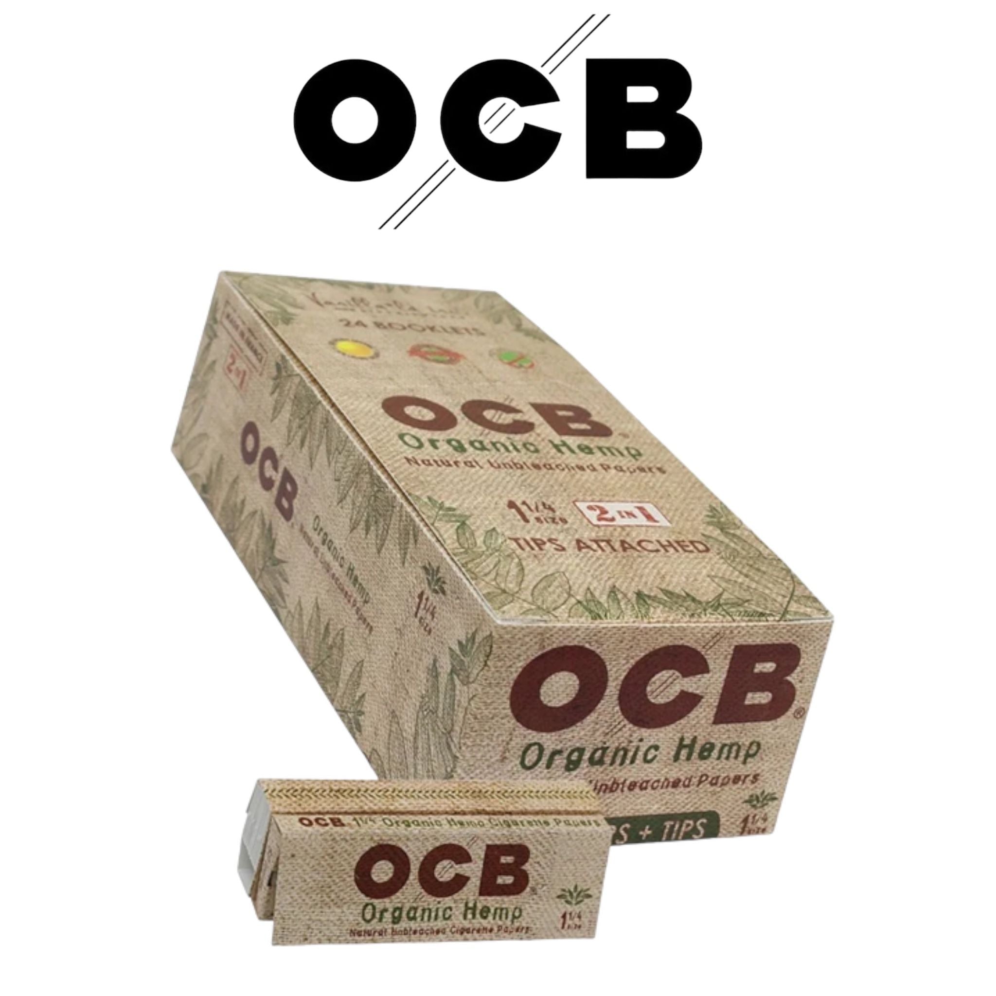 OCB Organic Hemp 11/4 Paper + Tips 24ct OCB Organic Hemp 11/4 Paper + Tips 24ct
