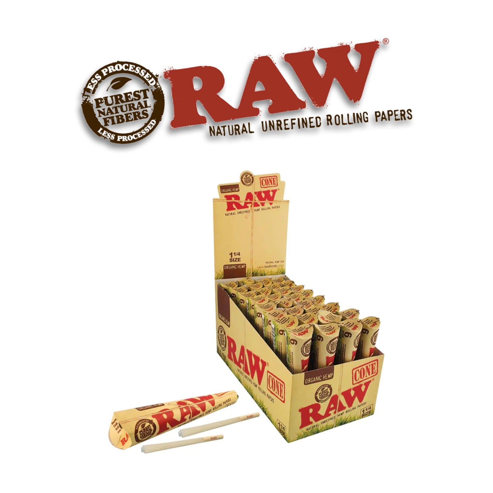  192 Raw Organic Hemp Cones 1-1/4 Size Rolling Papers : Health &  Household