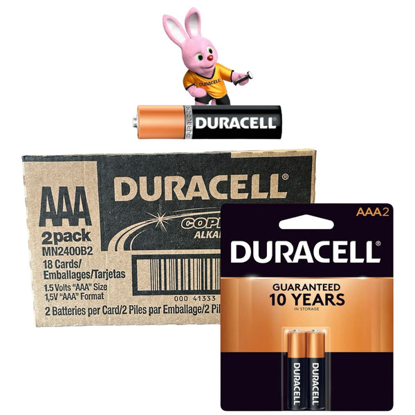 Duracell AAA 2pk Coppertop- 18ct