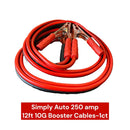 Simply Auto 250 amp 12ft 10G Booster Cables-1ct