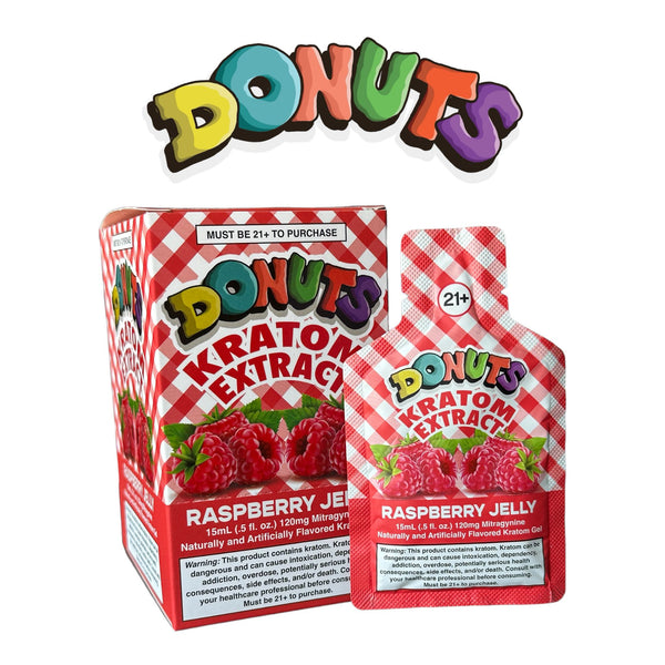Donut Kratom 120mg Raspberry Jelly Gel - 12pk