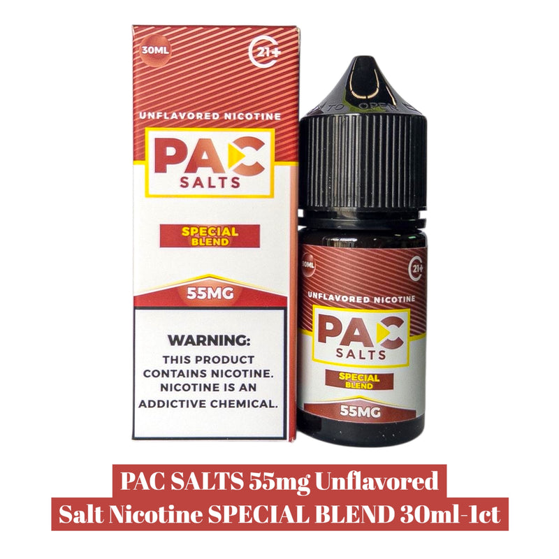 PAC Salts Unflavored Salt Nicotine 55mg - 30ml PAC Salts Unflavored Salt Nicotine 55mg - 30ml