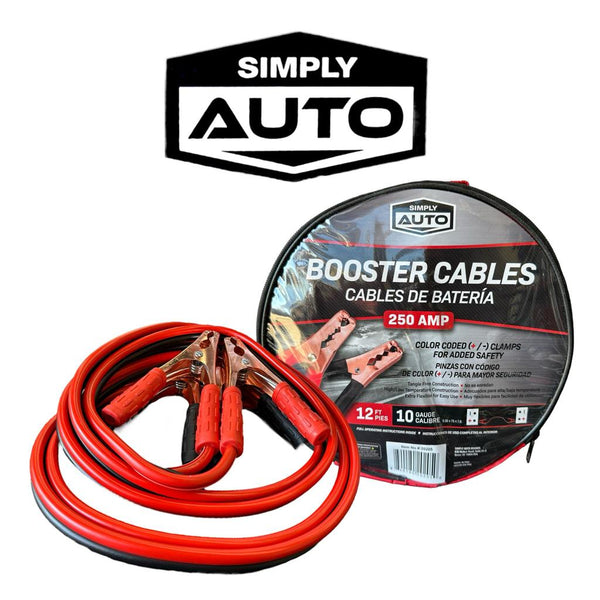 Simply Auto 250 amp 12ft 10G Booster Cables-1ct