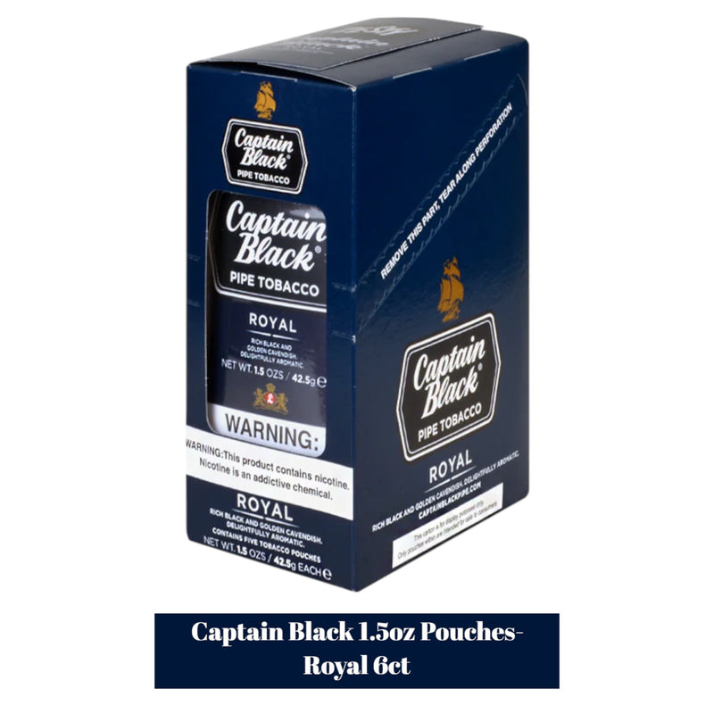 Captain Vape Smoke Shop Captain Black Loose Tobacco 1.50z Pouch-6ct Captain Vape Smoke Shop Captain Black Loose Tobacco 1.50z Pouch-6ct
