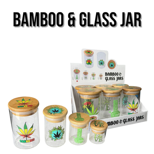 Bamboo Glass Jars