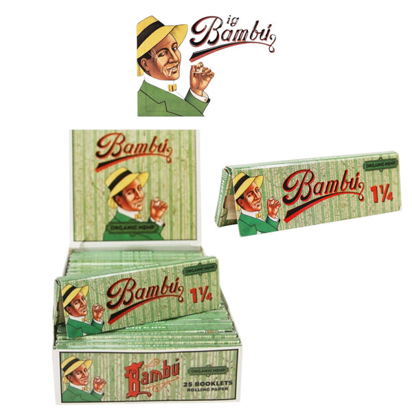 4 packs booklets of big bambu cigarette rolling papers Big Bambu Paper Organic 1 1/4 -25ct 4 packs booklets of big bambu cigarette rolling papers Big Bambu Paper Organic 1 1/4 -25ct