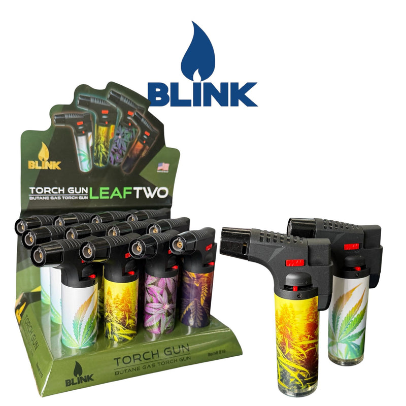 blink cigarette lighter Blink 819 Torch Lighter Med Leaf 2-12ct