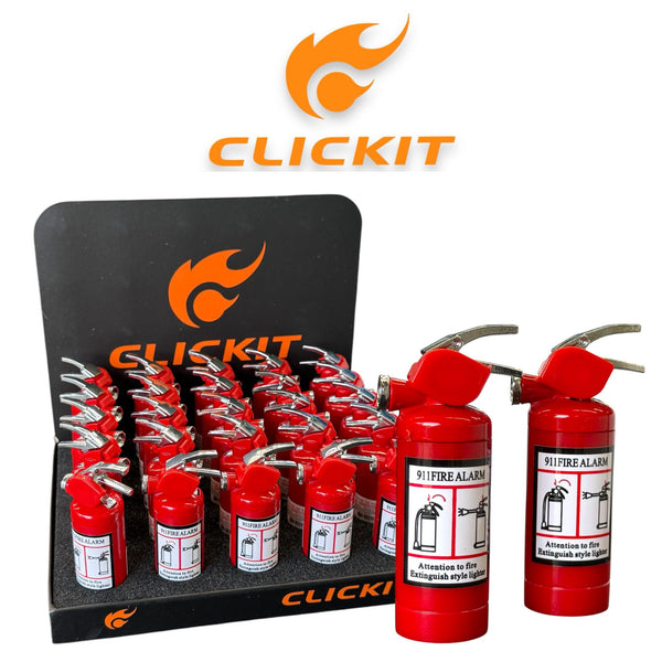 Clickit Fire Extinguisher Lighter-25ct