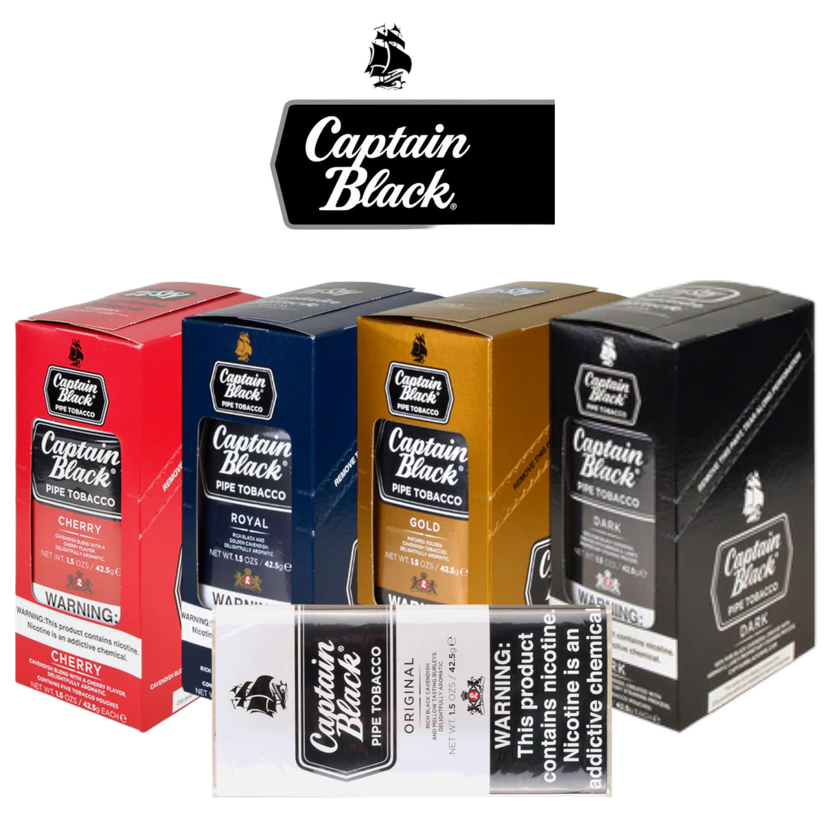 captain vape smoke shop Captain Black Loose Tobacco 1.50z Pouch-6ct