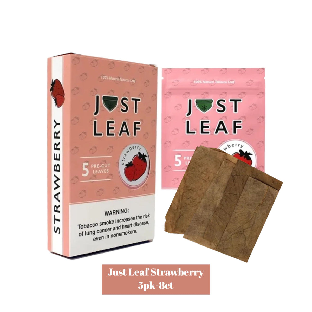 pre cut tobacco leaf Just Leaf Wraps 5pk- 8ct