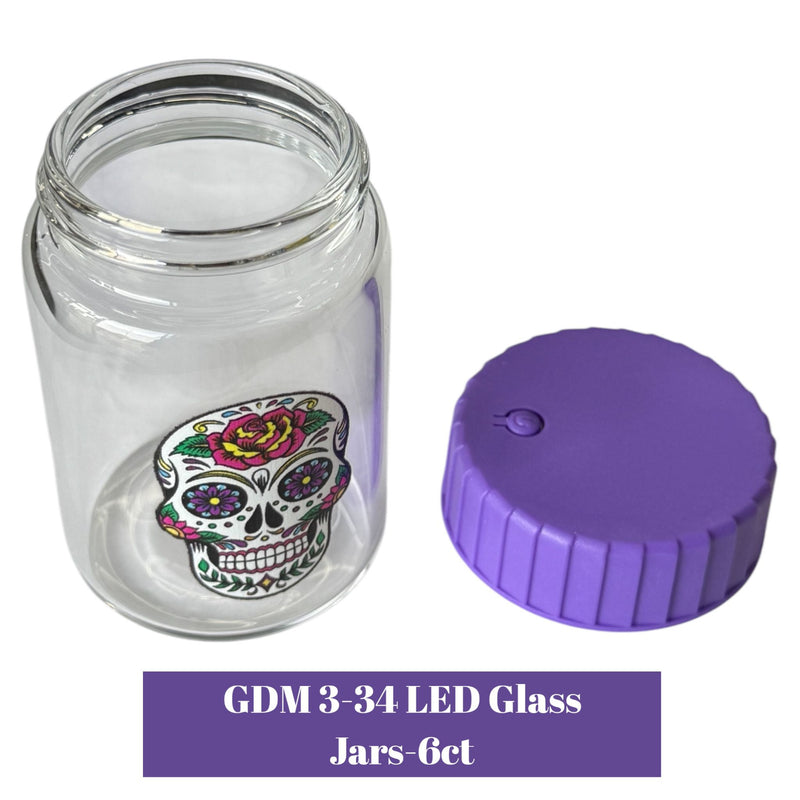 LED Glass Jars-6ct