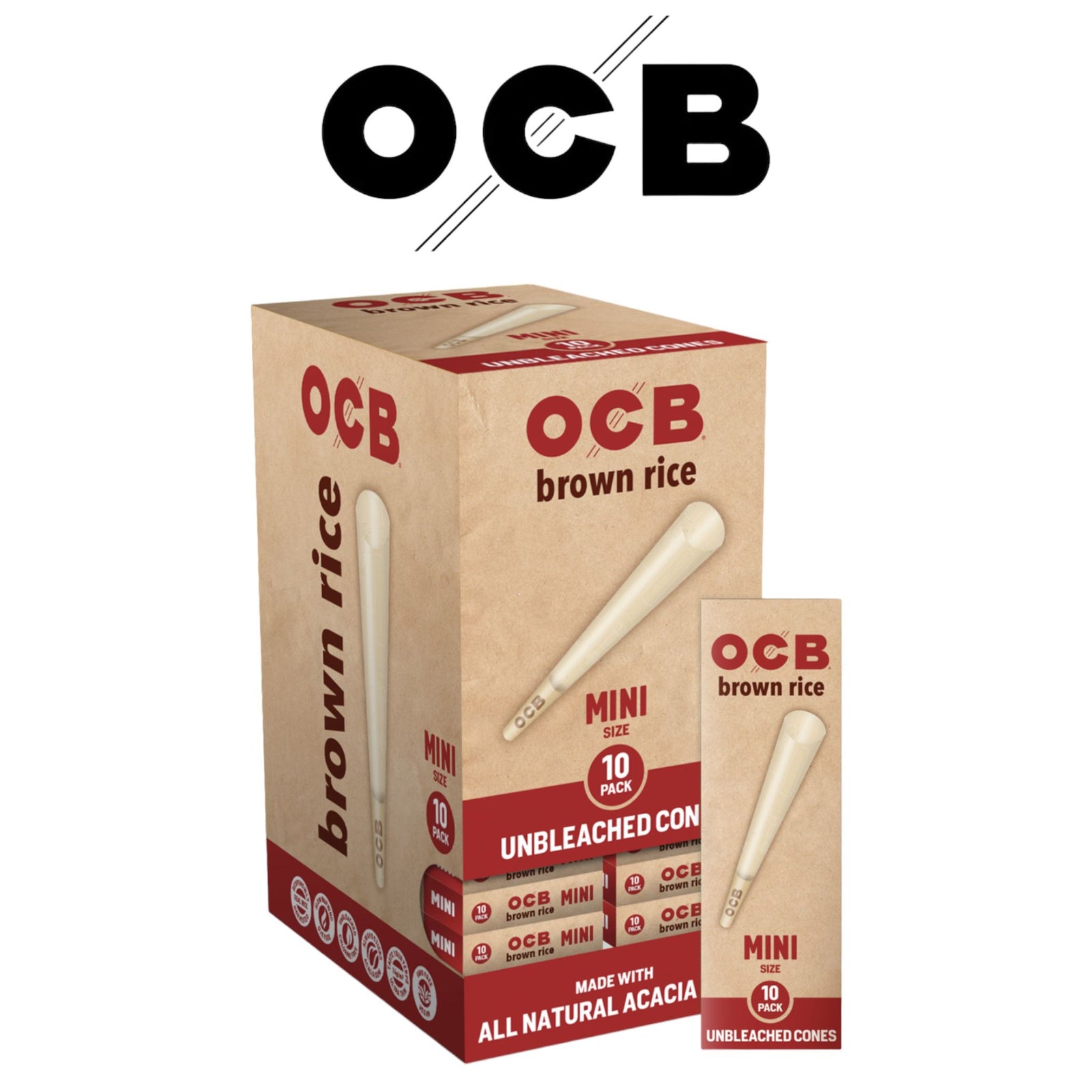 OCB Rice Cones Mini 10pk-24ct | SoCAL Distro LLC