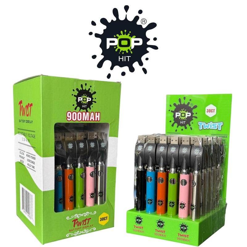 POP HIT Twist Green 900mah Battery-30ct