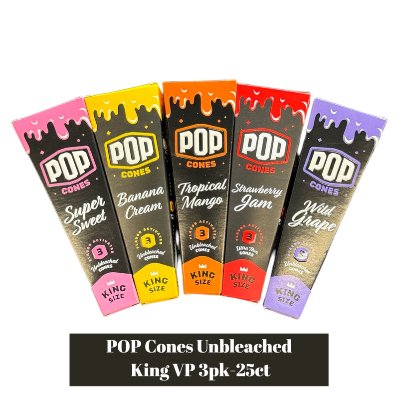 POP Cones Unbleached King VP 3pk-25ct