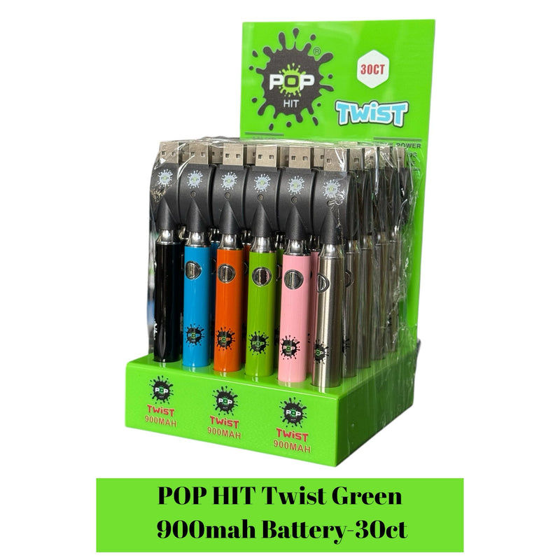 POP HIT Twist Green 900mah Battery-30ct