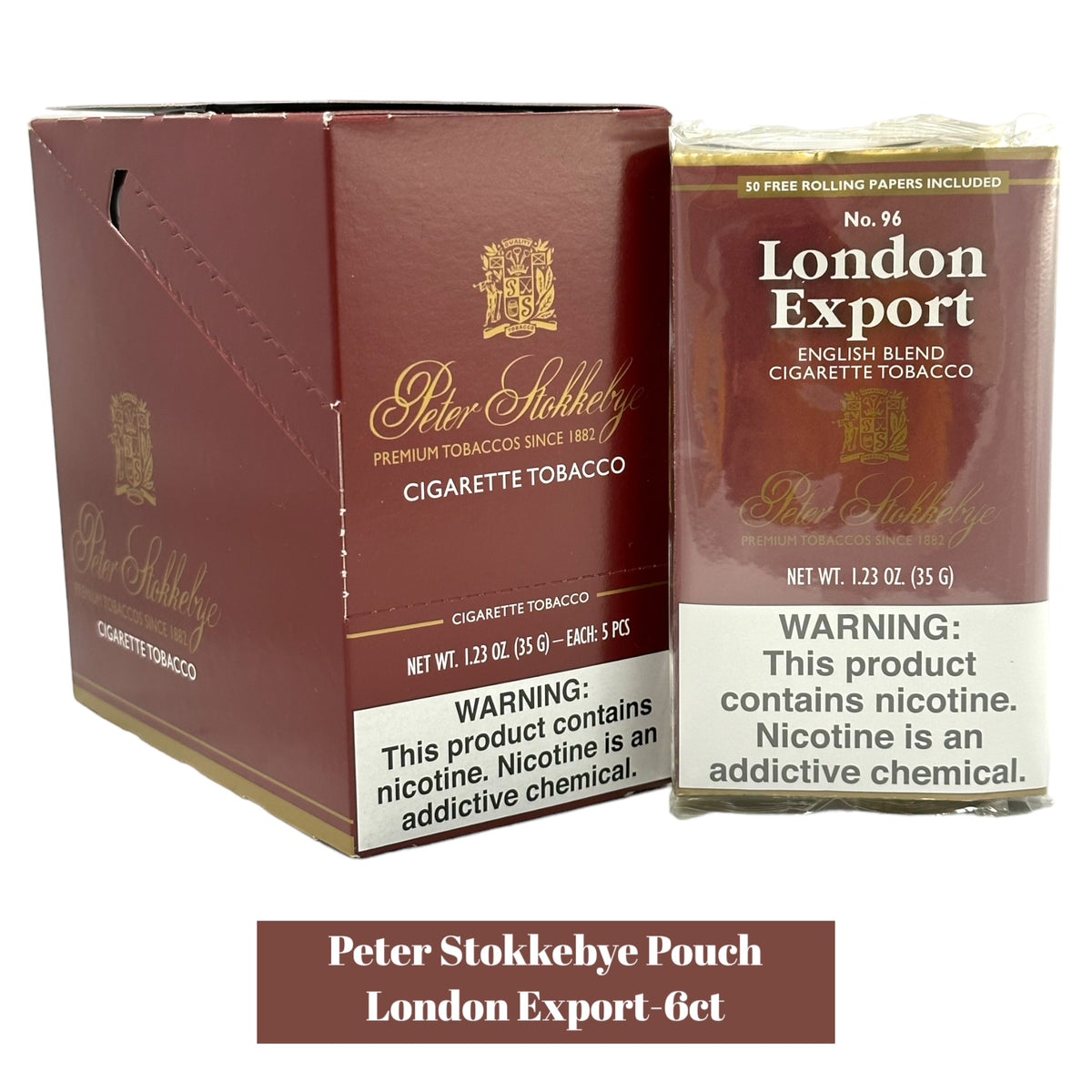 danish export tobacco Peter Stokkebye 1.23 oz Pouch Display-5ct