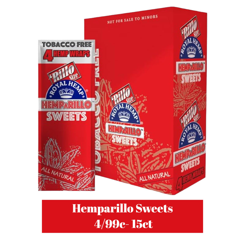 Hemparillo Wraps 4/99c Pouch Display- 15ct