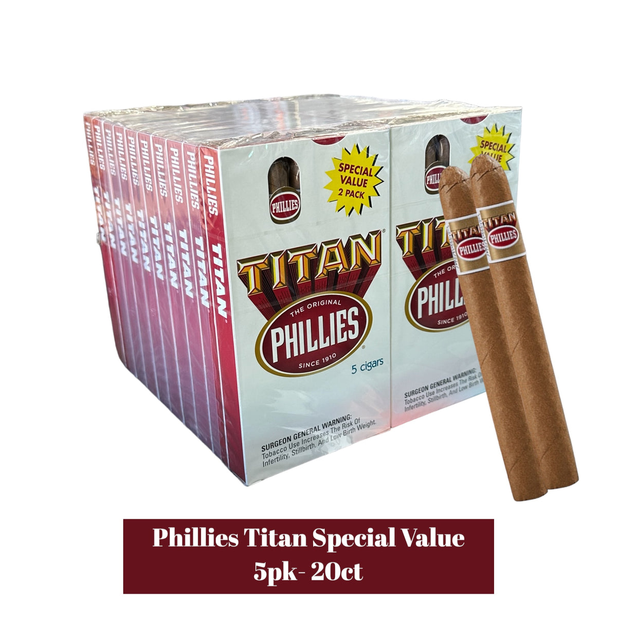 phillies cigarettes Phillies Titan Special Value Cigars 5pk- 20ct