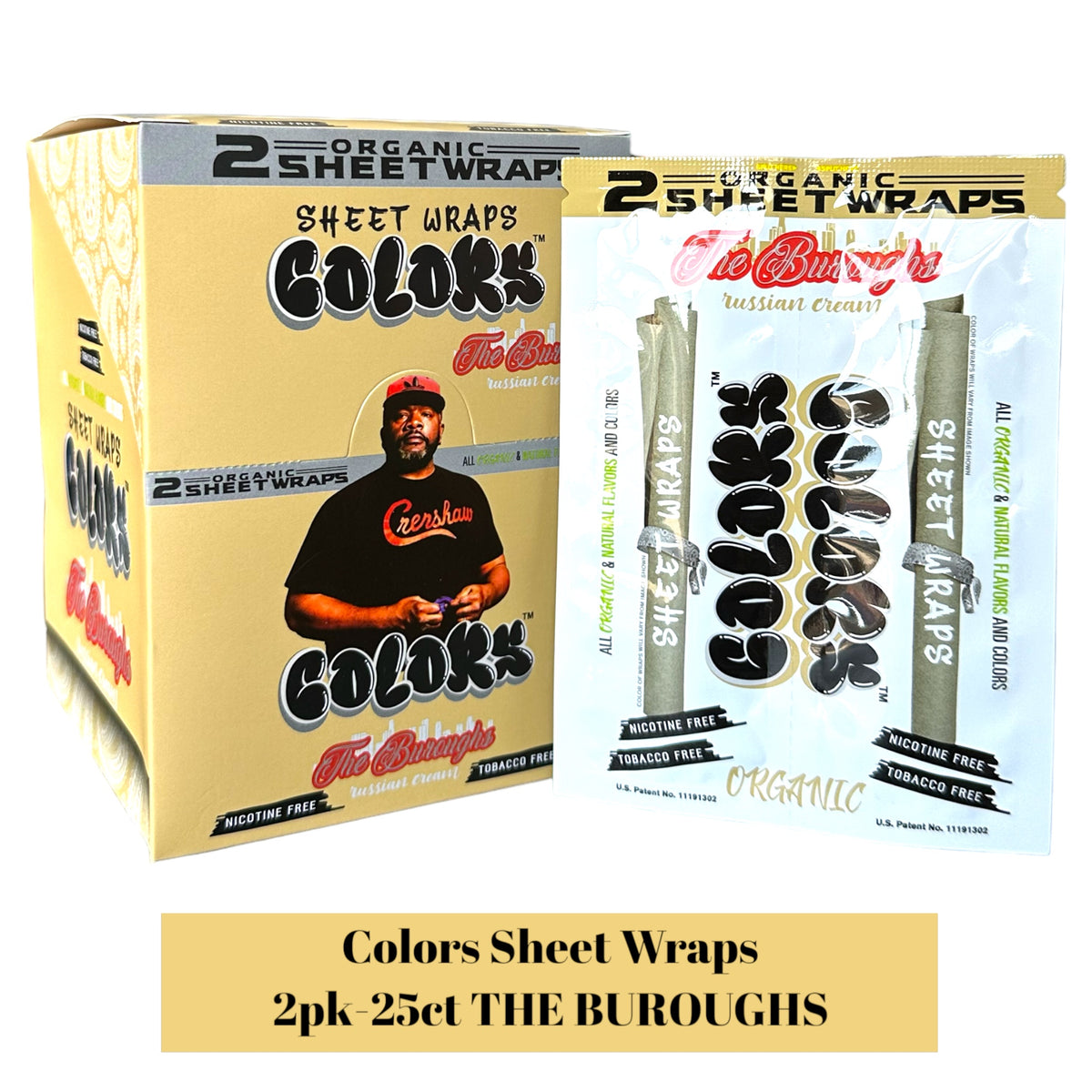organic tobacco free blunt wraps COLORS Sheet Wraps Organic 2pk-25ct