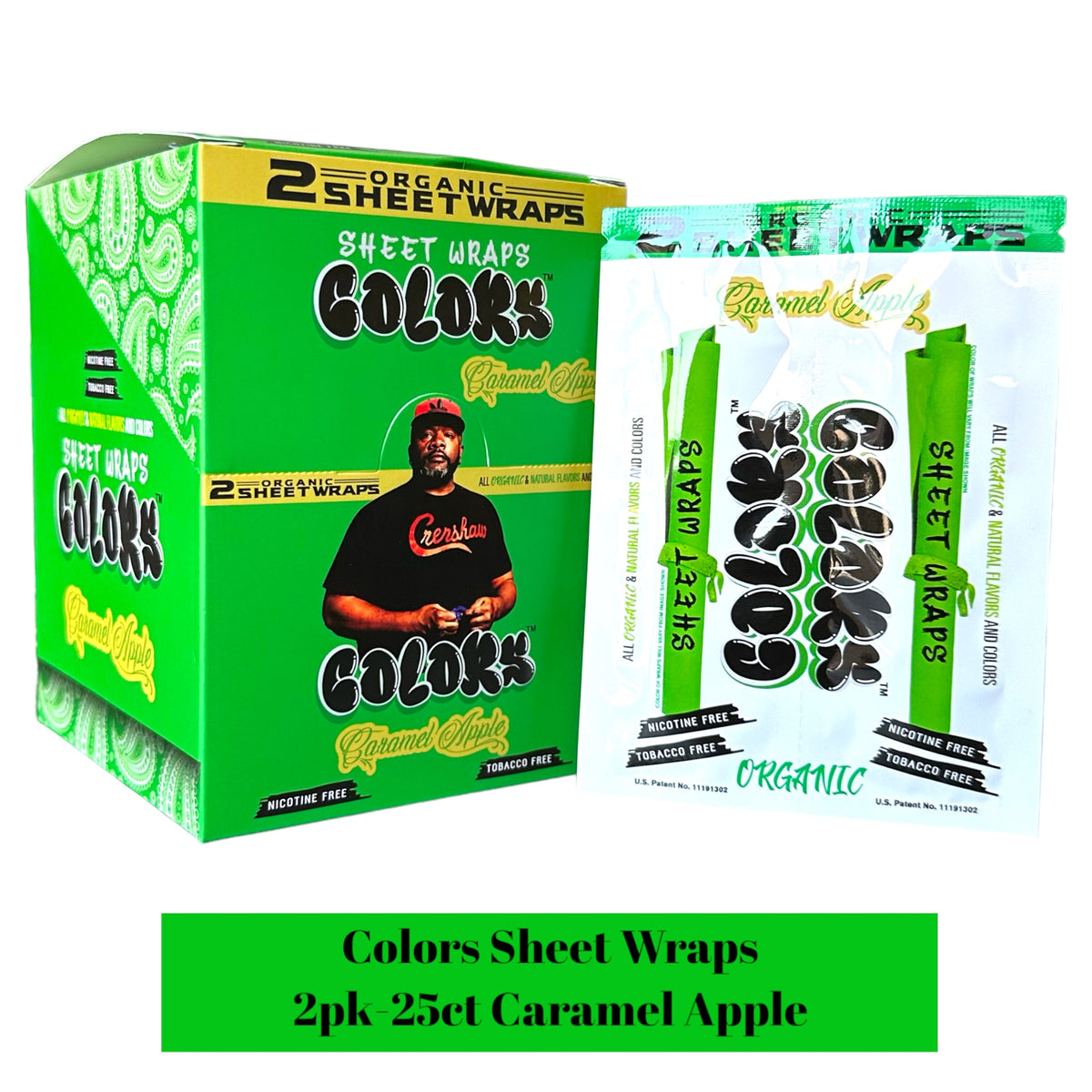 tobacco free wraps for weed COLORS Sheet Wraps Organic 2pk-25ct