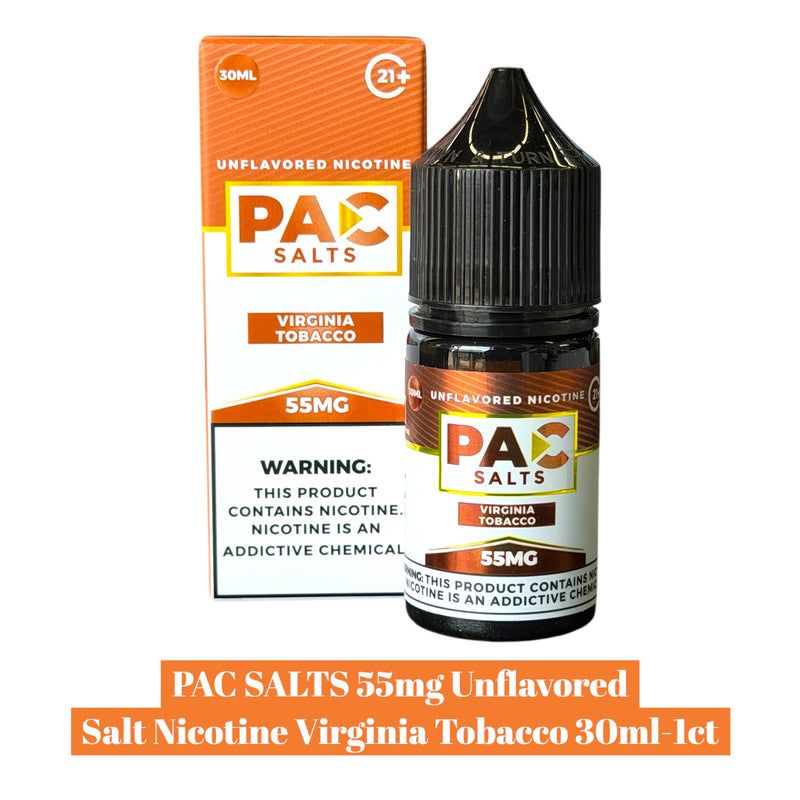 PAC Salts Unflavored Salt Nicotine 55mg - 30ml PAC Salts Unflavored Salt Nicotine 55mg - 30ml