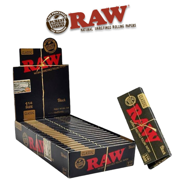 Raw Black Papers 1 1/4- 24ct