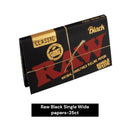 Raw Black Single Wide Papers- 25ct