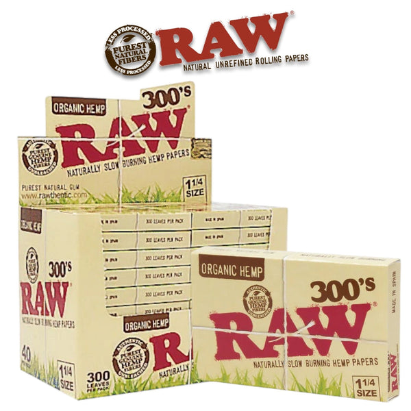 Raw Organic 300 Papers 1 1/4 -40pack