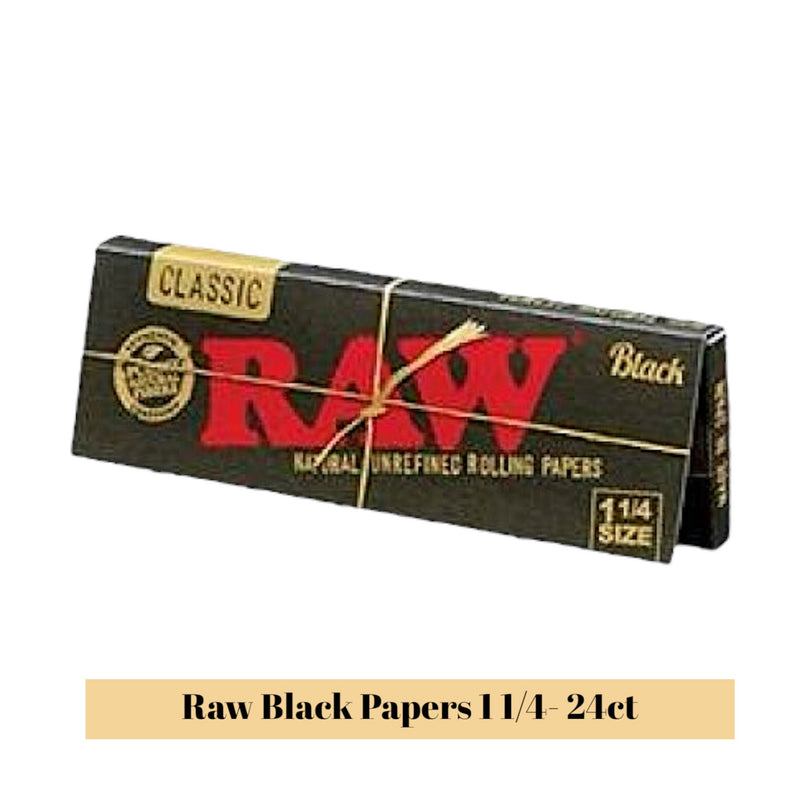 Raw Black Papers 1 1/4- 24ct