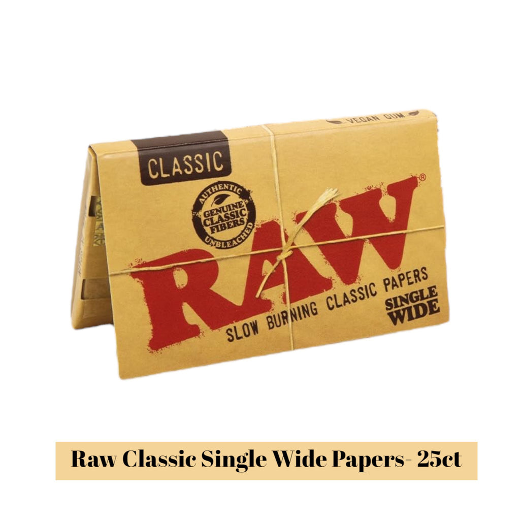 Classi Paper Raw Classic Single Wide Papers- 25ct