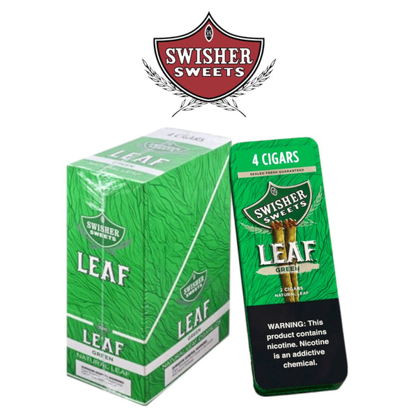swisher leaf wraps no tobacco Swisher Leaf Tin Green 4pk-5ct