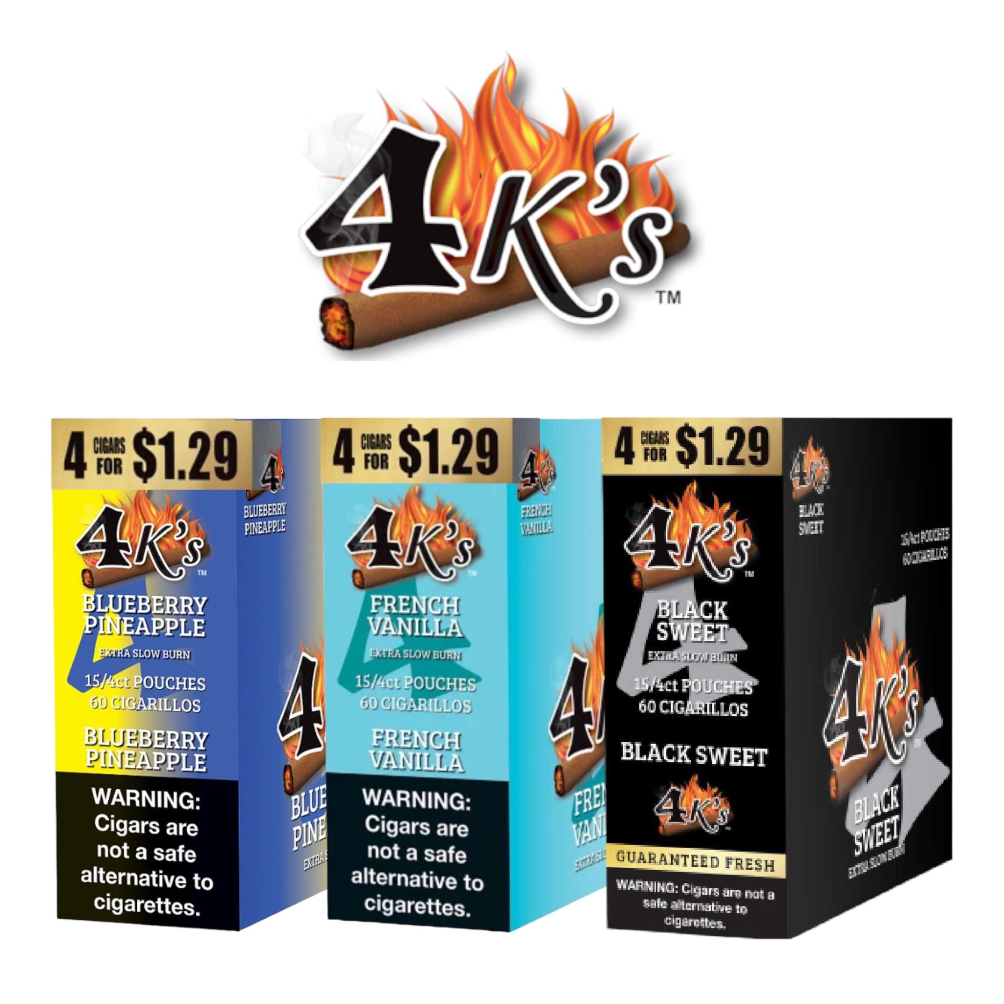 Good Times 4K's Cigarillos 4pk for 1.29- 15ct | SoCAL Distro LLC