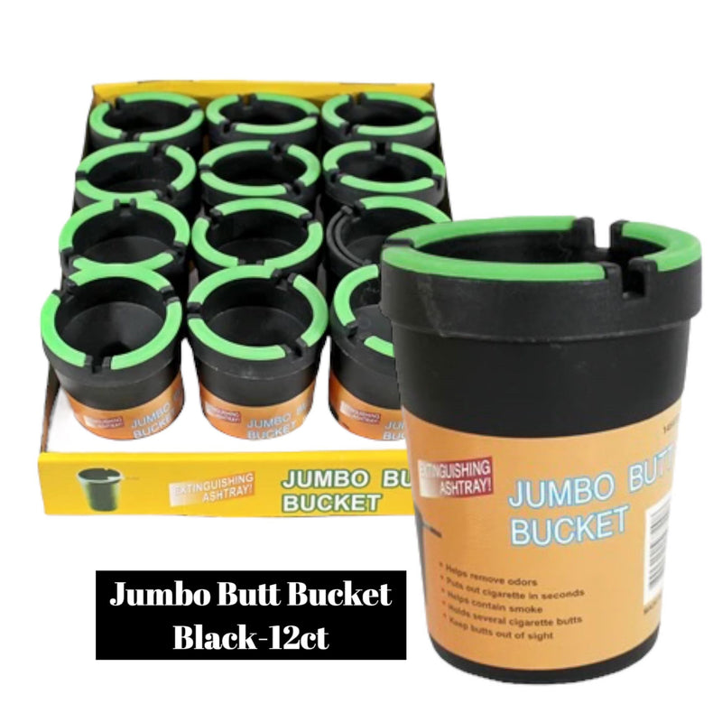 Butt Bucket Ashtray-Black 12ct