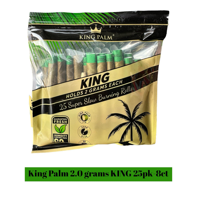 king palm tobacco wraps Slim Size Natural Pre Wrap Palm Leafs (1 Pack of 25, 25 Rolls Total) - Pre Rolled Cones - All Natural Cones - Corn Husk Filter tobacco free The Wonders of King Palm