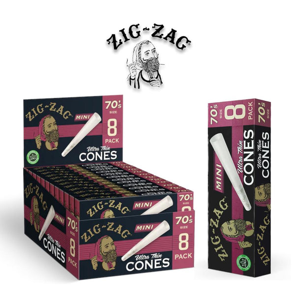 Zig Zag- Ultra Thin Cone Mini Size 70's - 8pack