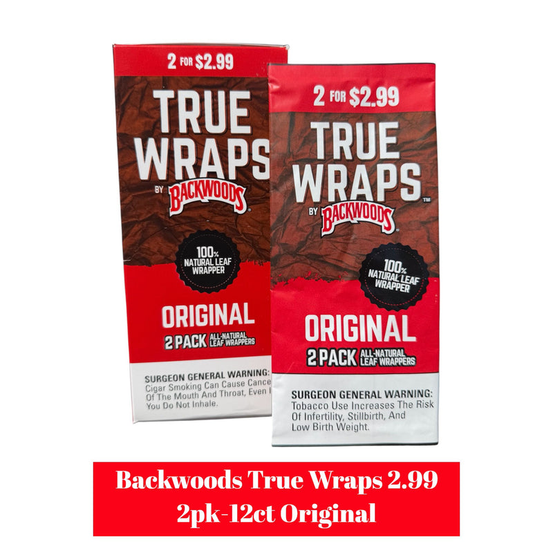 Backwoods True Wraps 2.99 2pk-12ct