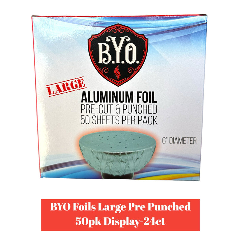 B.Y.O Foils Large Pre Punched 50pk Display - 24ct