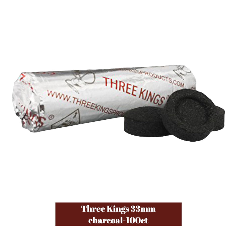 Three Kings Charcoal 33mm-100ct