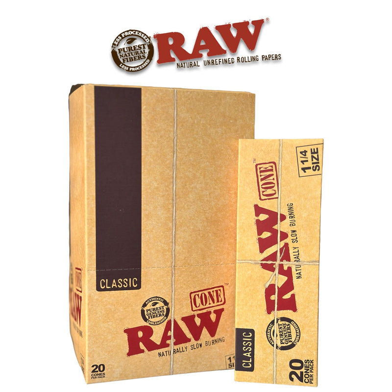 Raw Classic Cone 1 1/4 20pk-12ct