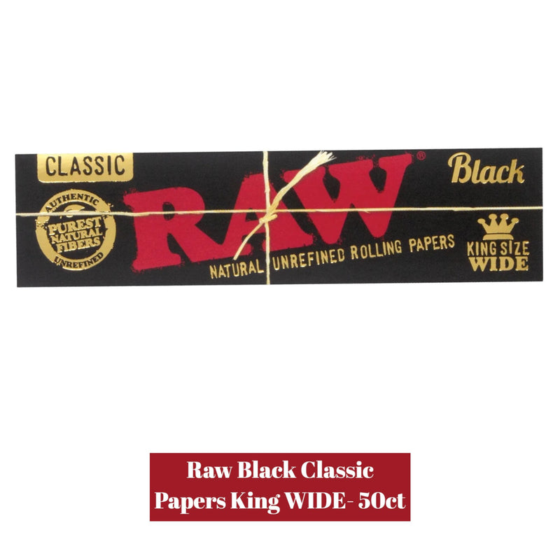 Raw Black Classic Papers King WIDE- 50ct
