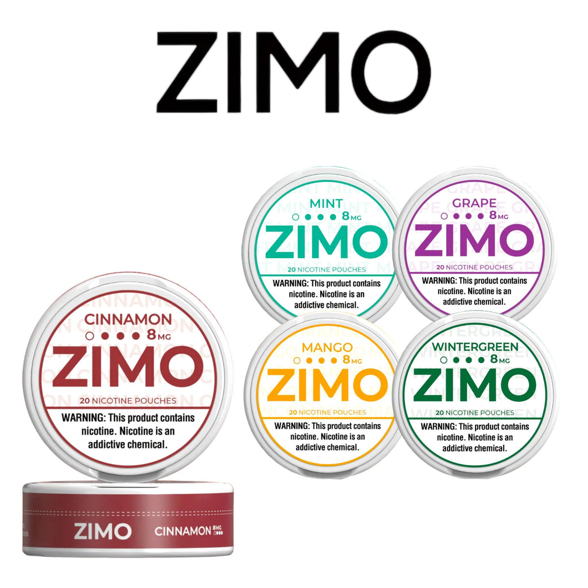 Zimo 8mg Nicotine Pouches 20pk -5ct | SoCAL Distro LLC