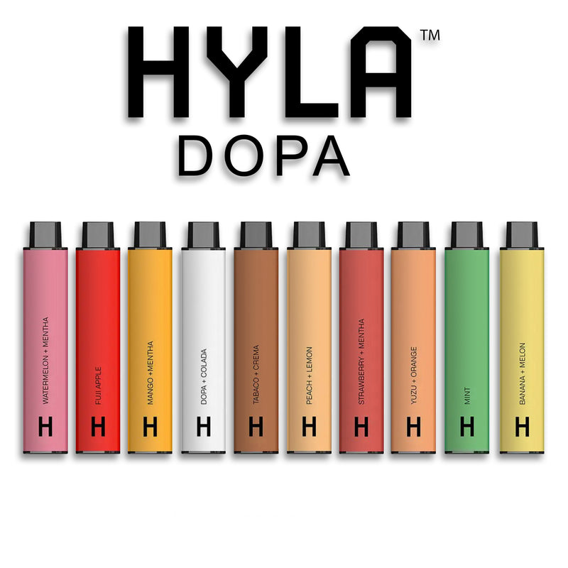 Hyla DOPA 4500 Plant-Based Rechargeable NO Nicotine Vape Device-10 pac Hyla DOPA 4500 Plant-Based Rechargeable NO Nicotine Vape Device-10 pac