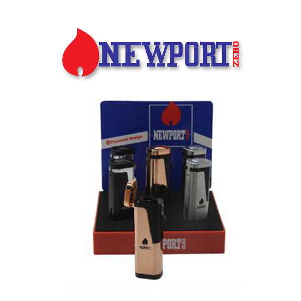 NZL113-Newport Zero 3 Flames Torch with Puncher Display-6ct