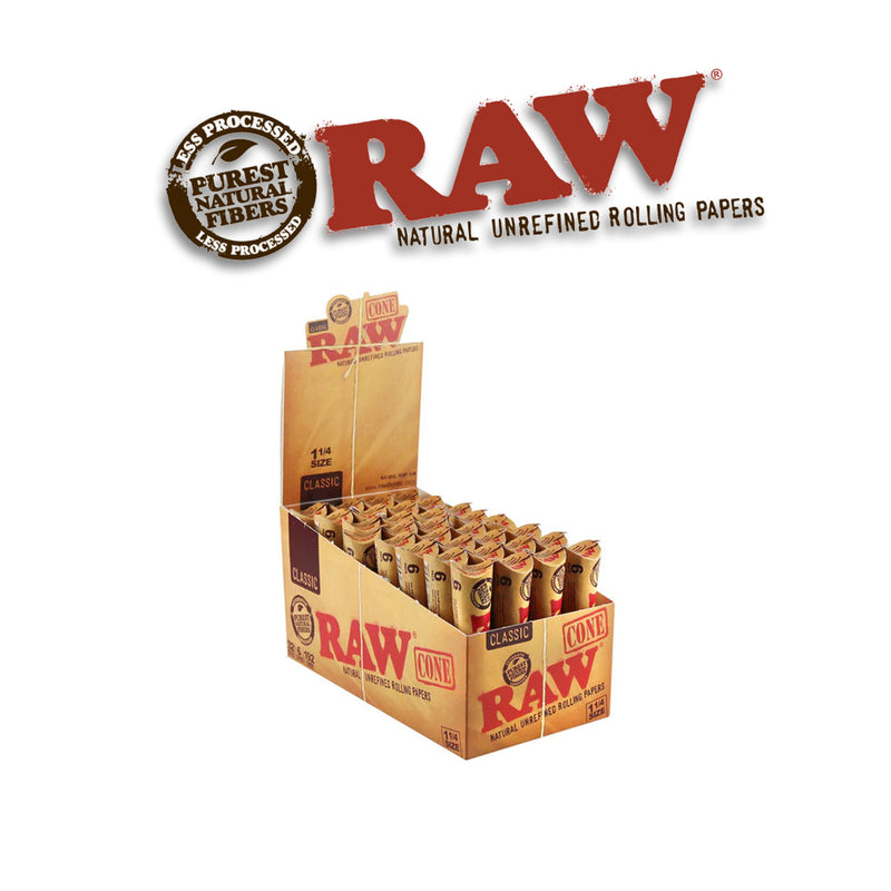 Raw Cones Pre-Rolled Classic 1 1/4 Size 6pack- 32ct
