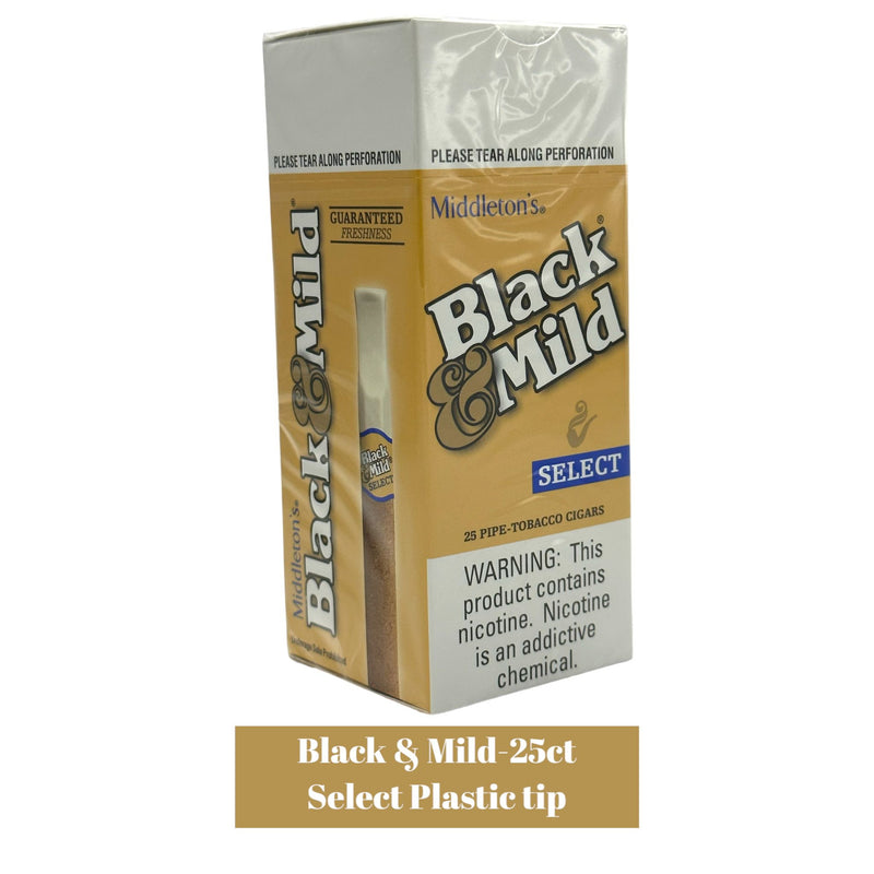 Black & Mild Plastic Tip 25ct Box