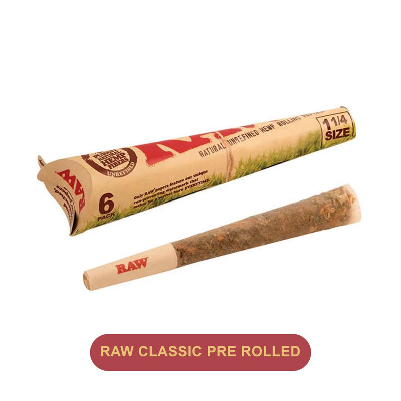 Raw Cones Pre-Rolled Classic 1 1/4 Size 6pack- 32ct