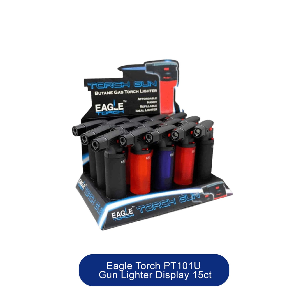 Eagle Torch PT101U Gun Lighter Display 15ct | SoCAL Distro LLC